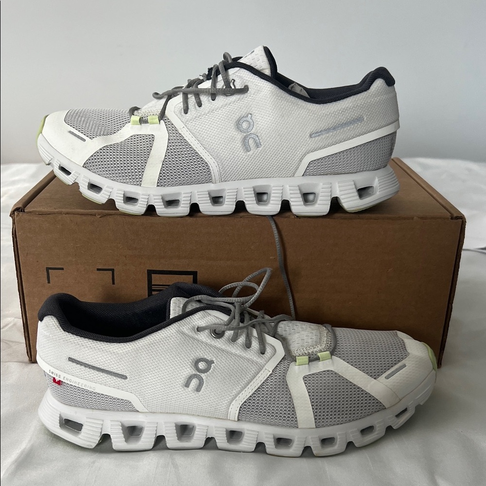 On Running White And Gray Cloudflow Athletic Shoes - image 1